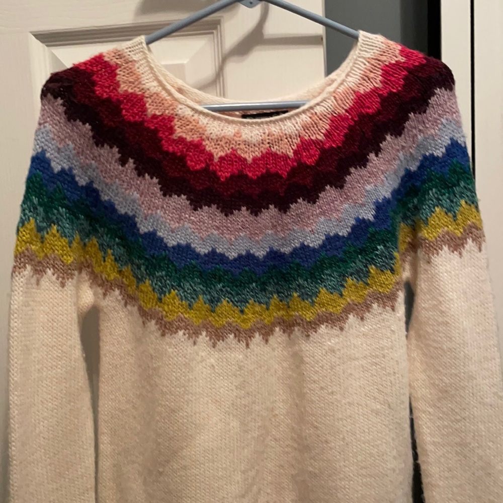 Rainbow pattern American eagle sweater
